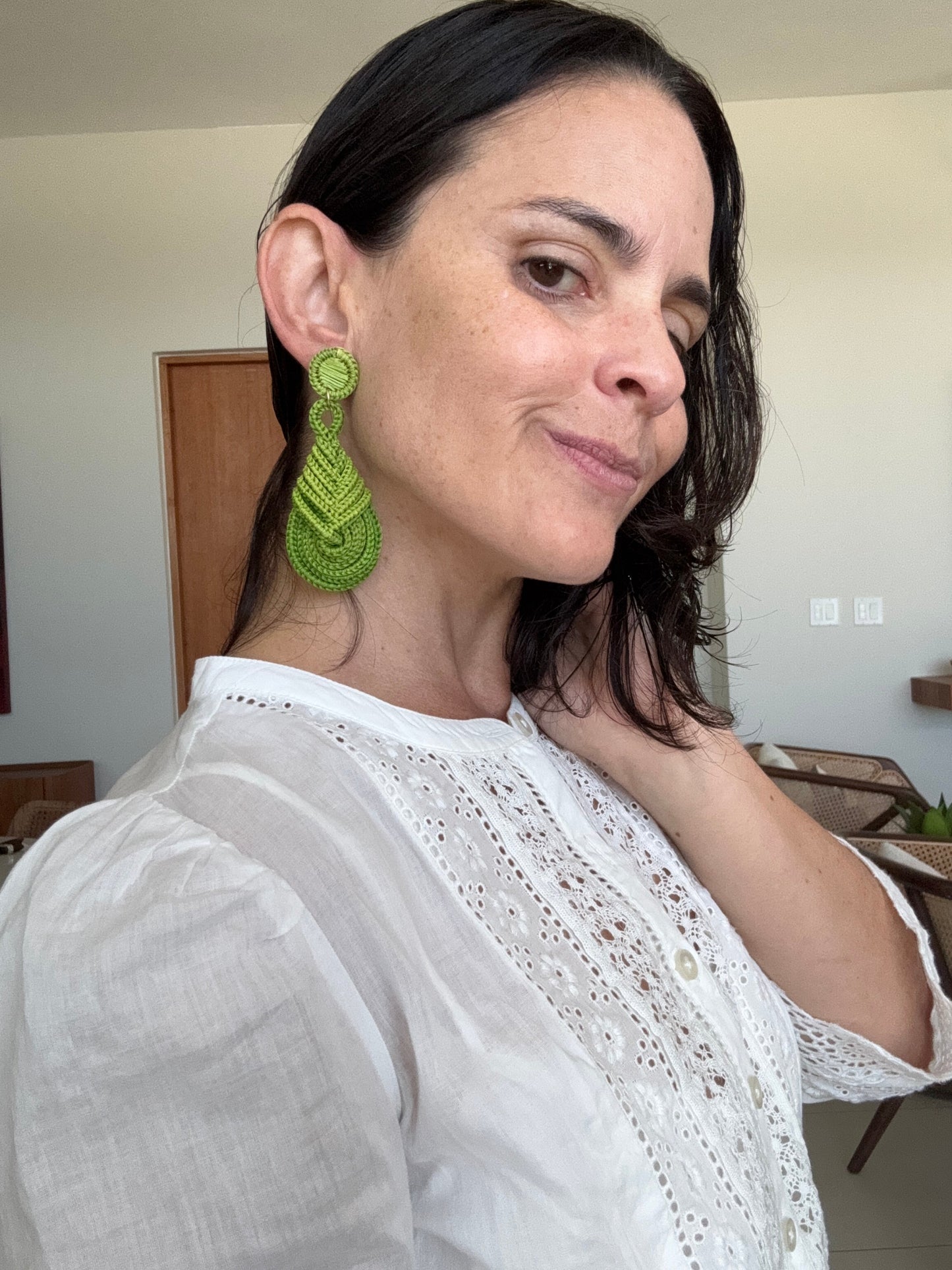 aretes en palma iraca