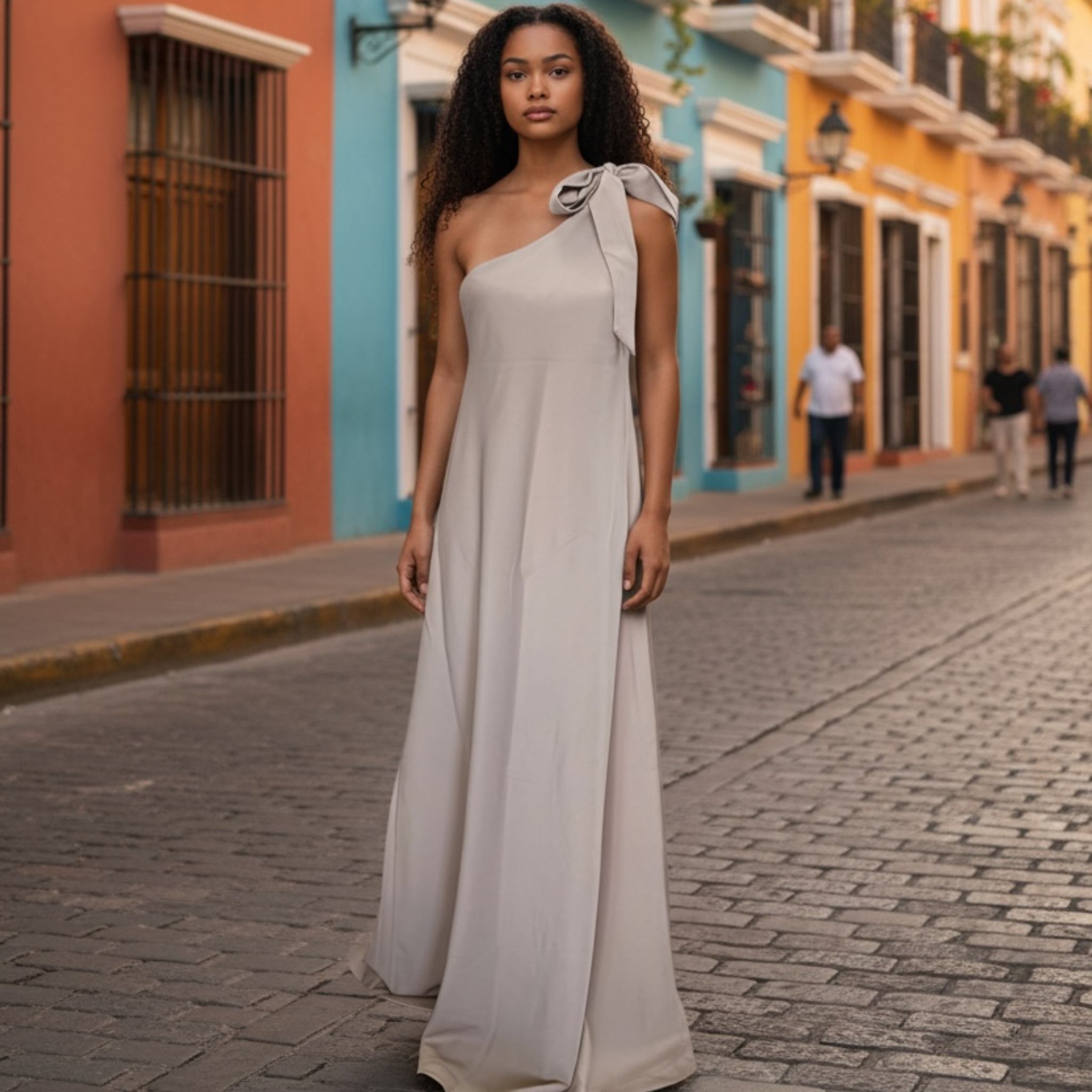 One shoulder maxi dress
