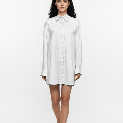 oversized white collar blouse