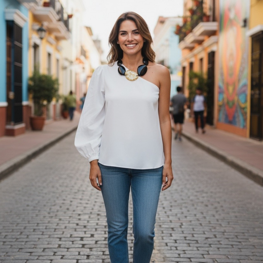 Black & Gold resin necklace