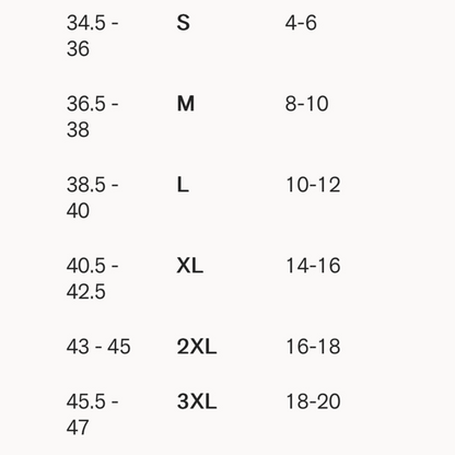 Size chart leonisa puerto rico