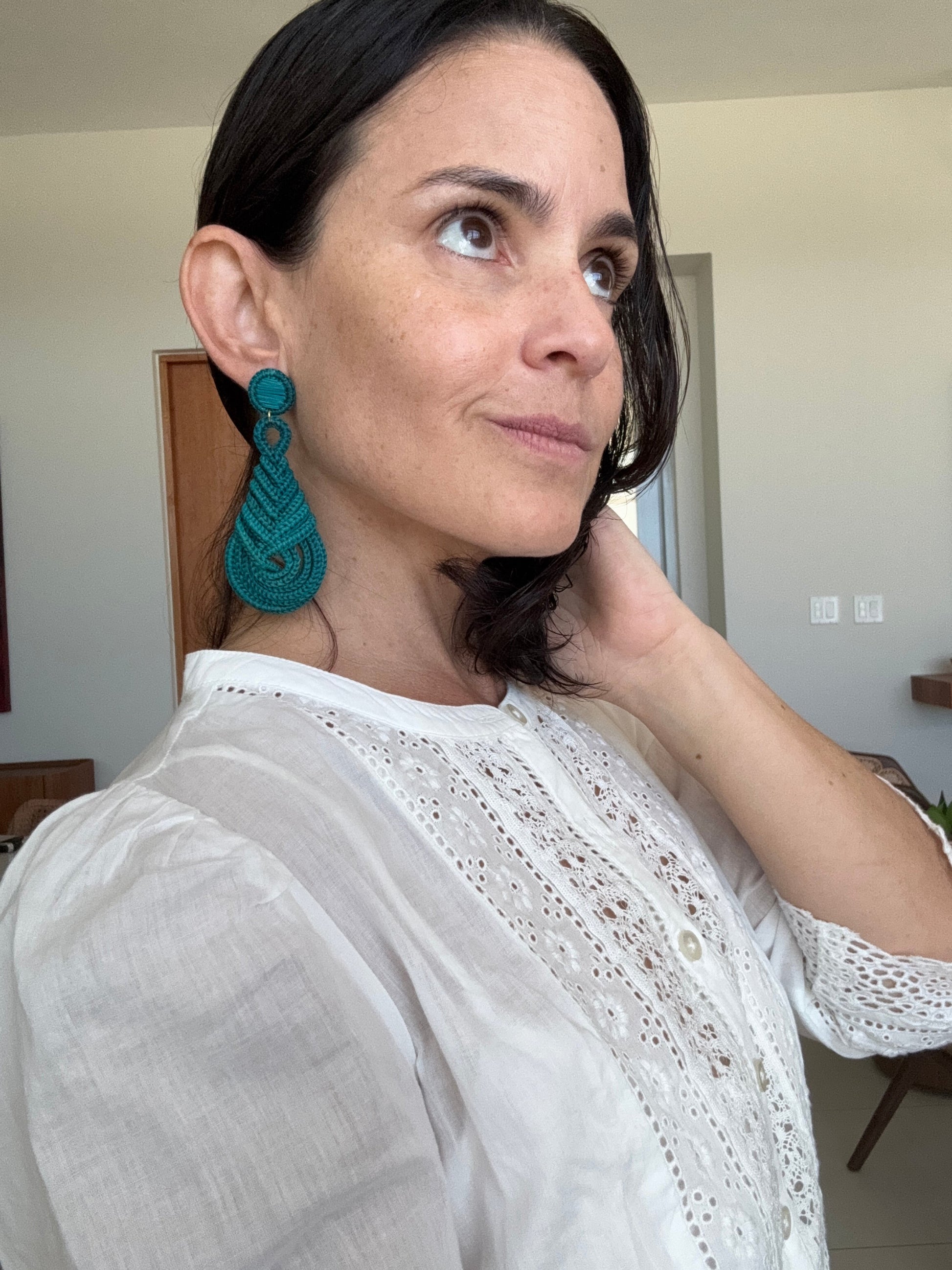 Aretes en palma iraca